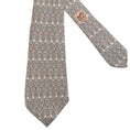 Load image into Gallery viewer, Hermes Taupe / Tan Silk Tree Print Men's Tie
