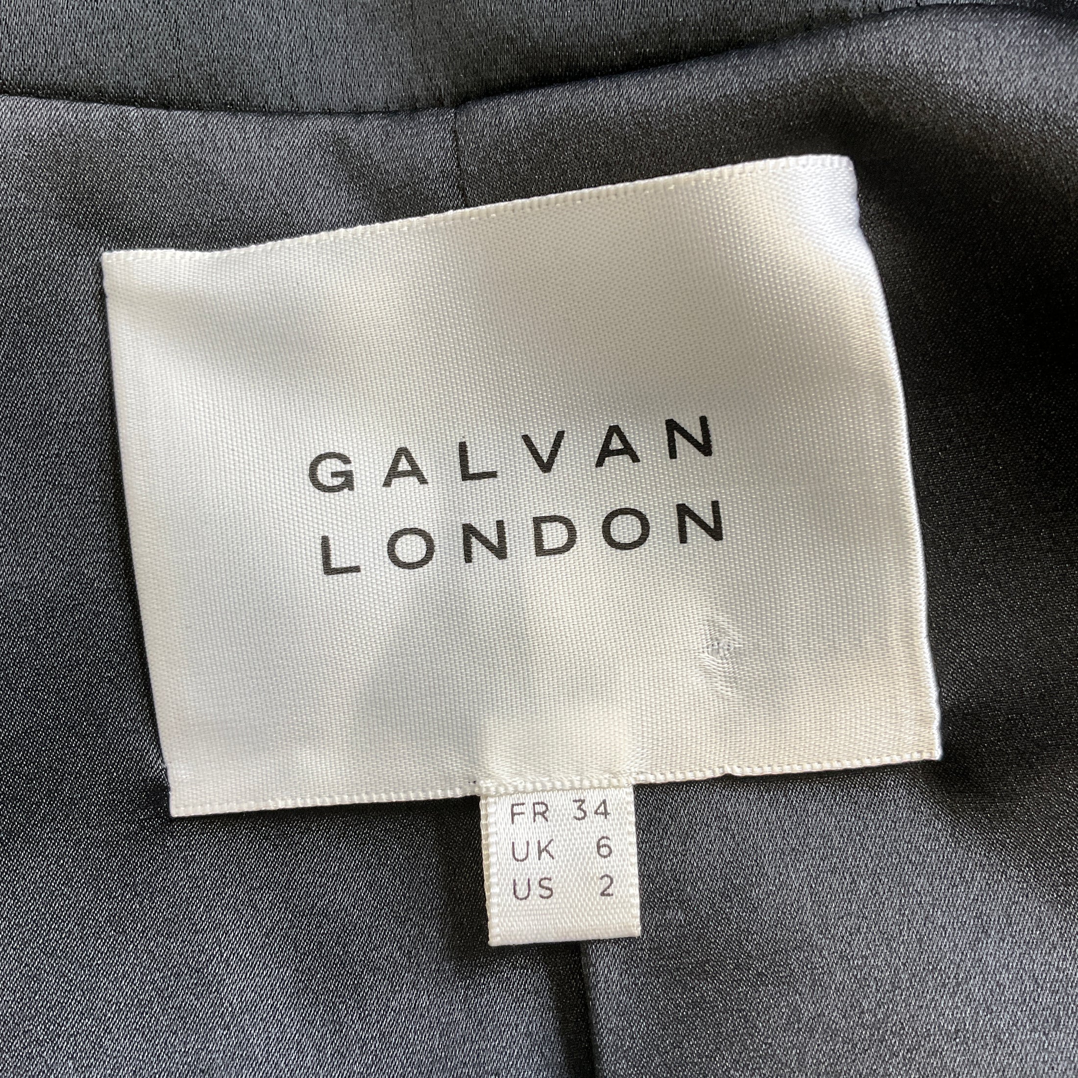 Galvan London Black Sequined Tie-Front Jacket