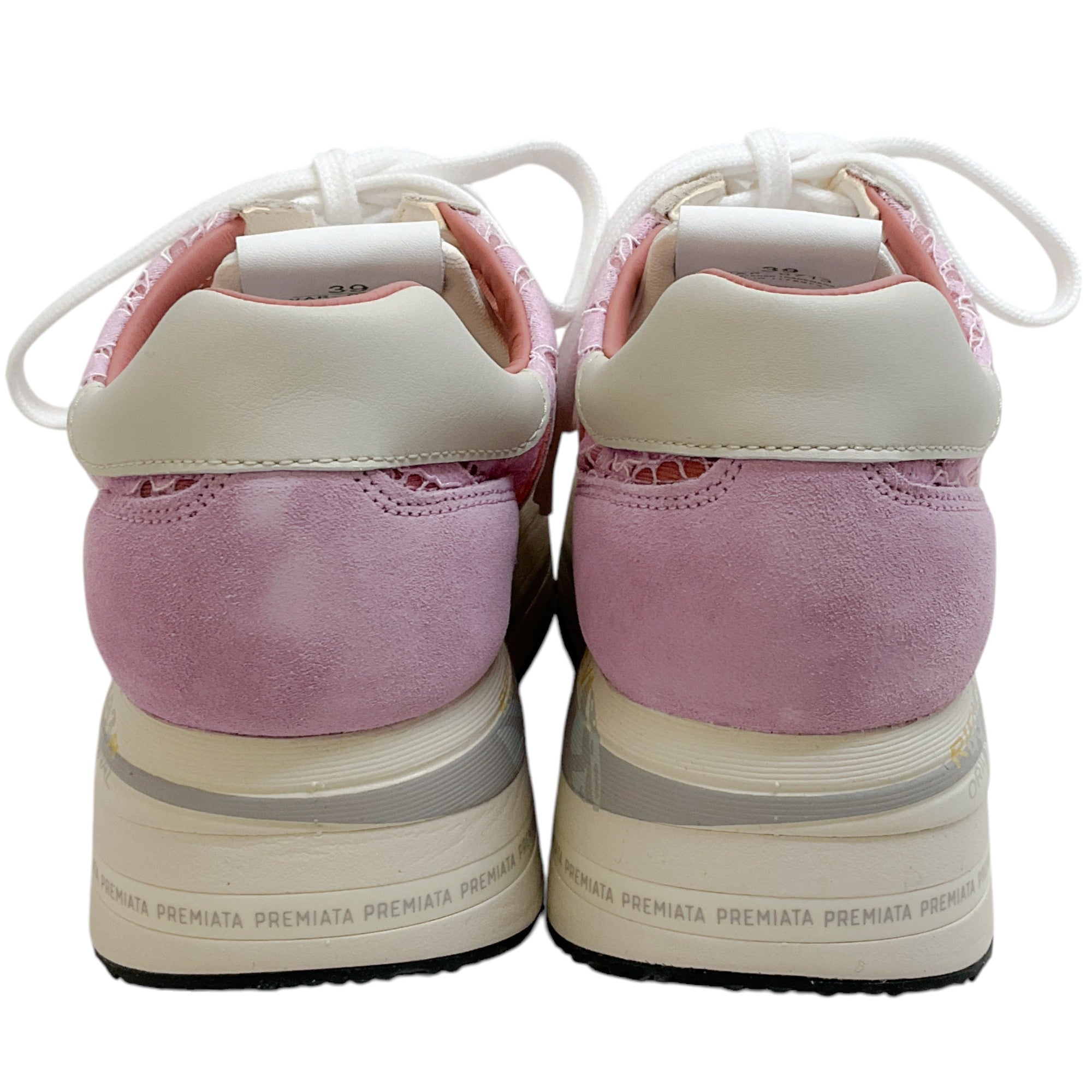 Premiata Pink / Taupe Lace Beth Platform Sneakers