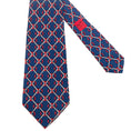 Load image into Gallery viewer, Hermes Navy / Red Silk Bit and Chain Print Men's Tie
