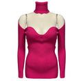 Load image into Gallery viewer, Arch4 Fuchsia Amandine Convertible Ribbed Cashmere Sweater
