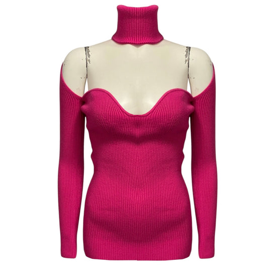 Arch4 Fuchsia Amandine Convertible Ribbed Cashmere Sweater