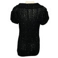 Load image into Gallery viewer, Oscar de la Renta Black Micro Sequined Short Sleeved Knit Sweater
