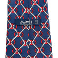 Load image into Gallery viewer, Hermes Navy / Red Silk Bit and Chain Print Men's Tie
