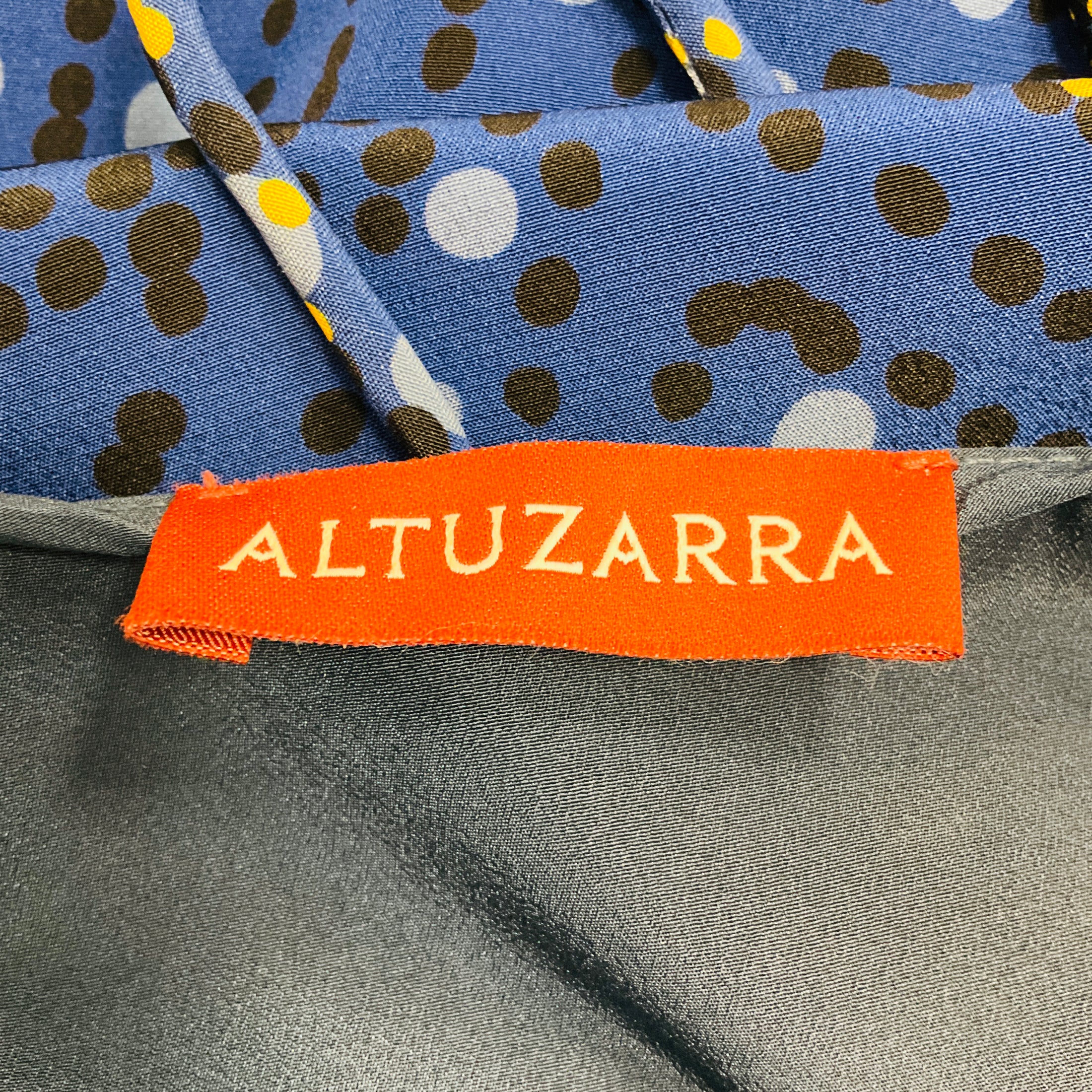 Altuzarra Blue / Yellow / Black Printed Silk Midi Dress