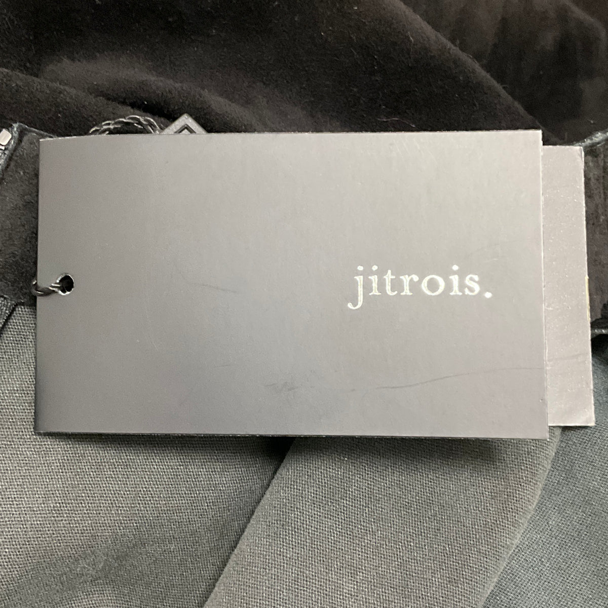 Jitrois Black Noir Three Quarter Sleeved Stretch Lambskin Suede Leather Dress