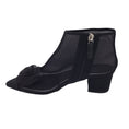 Load image into Gallery viewer, Chanel Black Mesh and Grosgrain Camellia Short Boots
