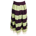 Load image into Gallery viewer, Dries Van Noten Purple / Green Striped Cotton Midi Skirt
