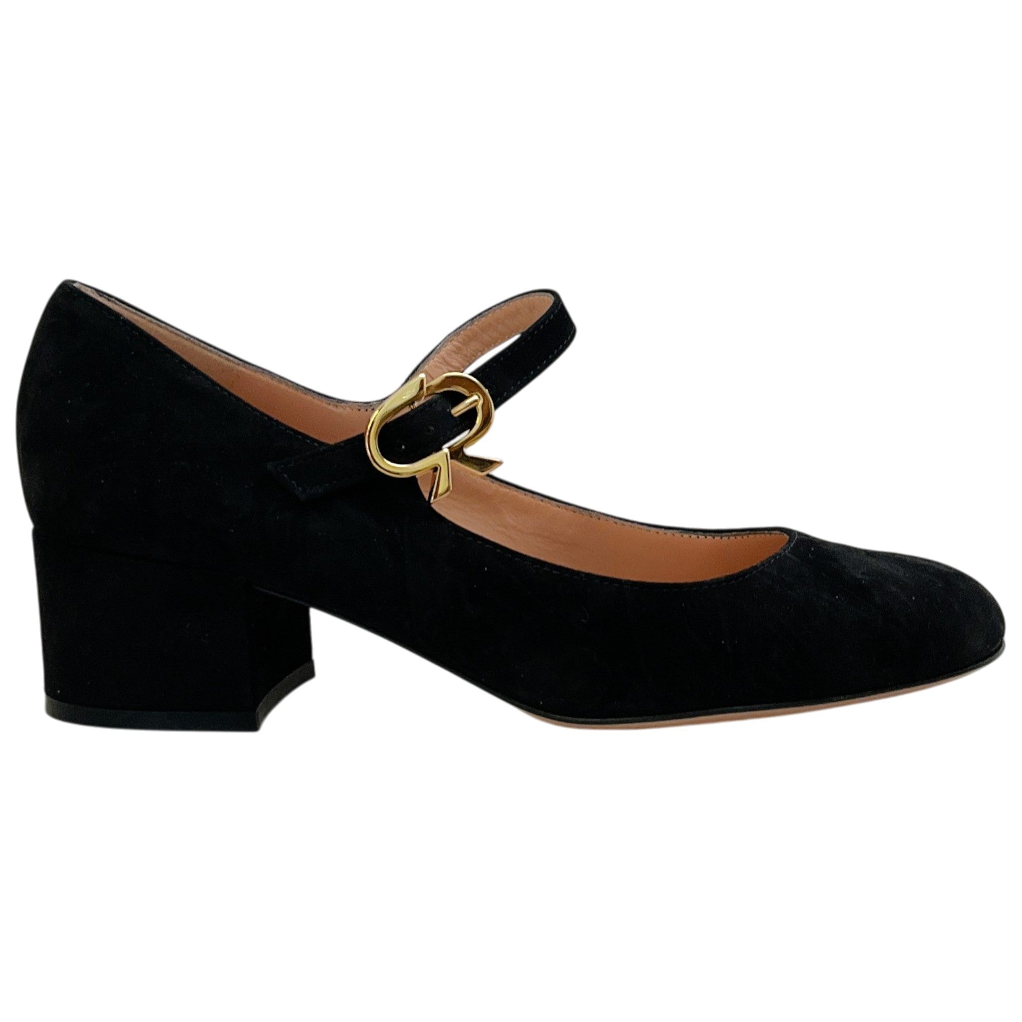 Gianvito Rossi Black Suede Mary Ribbon Pumps