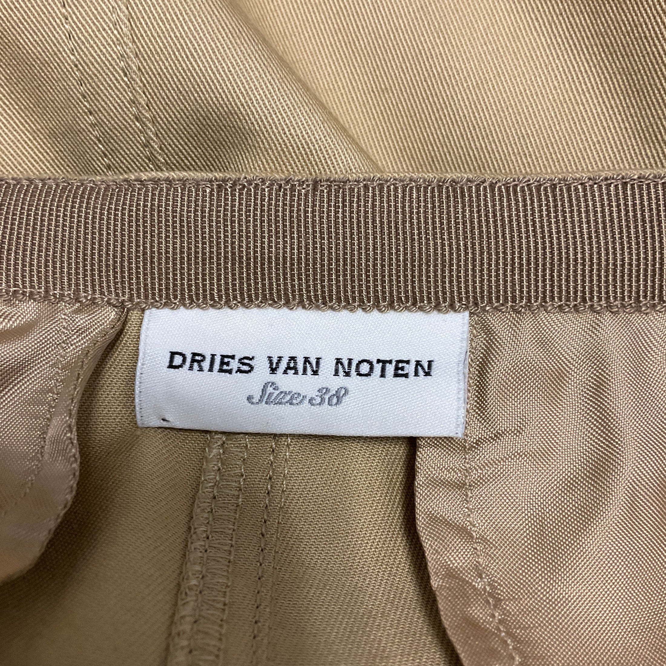 Dries Van Noten Beige Wrap Cargo Midi Skirt