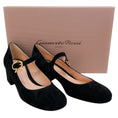 Load image into Gallery viewer, Gianvito Rossi Black Suede Mary Ribbon Pumps
