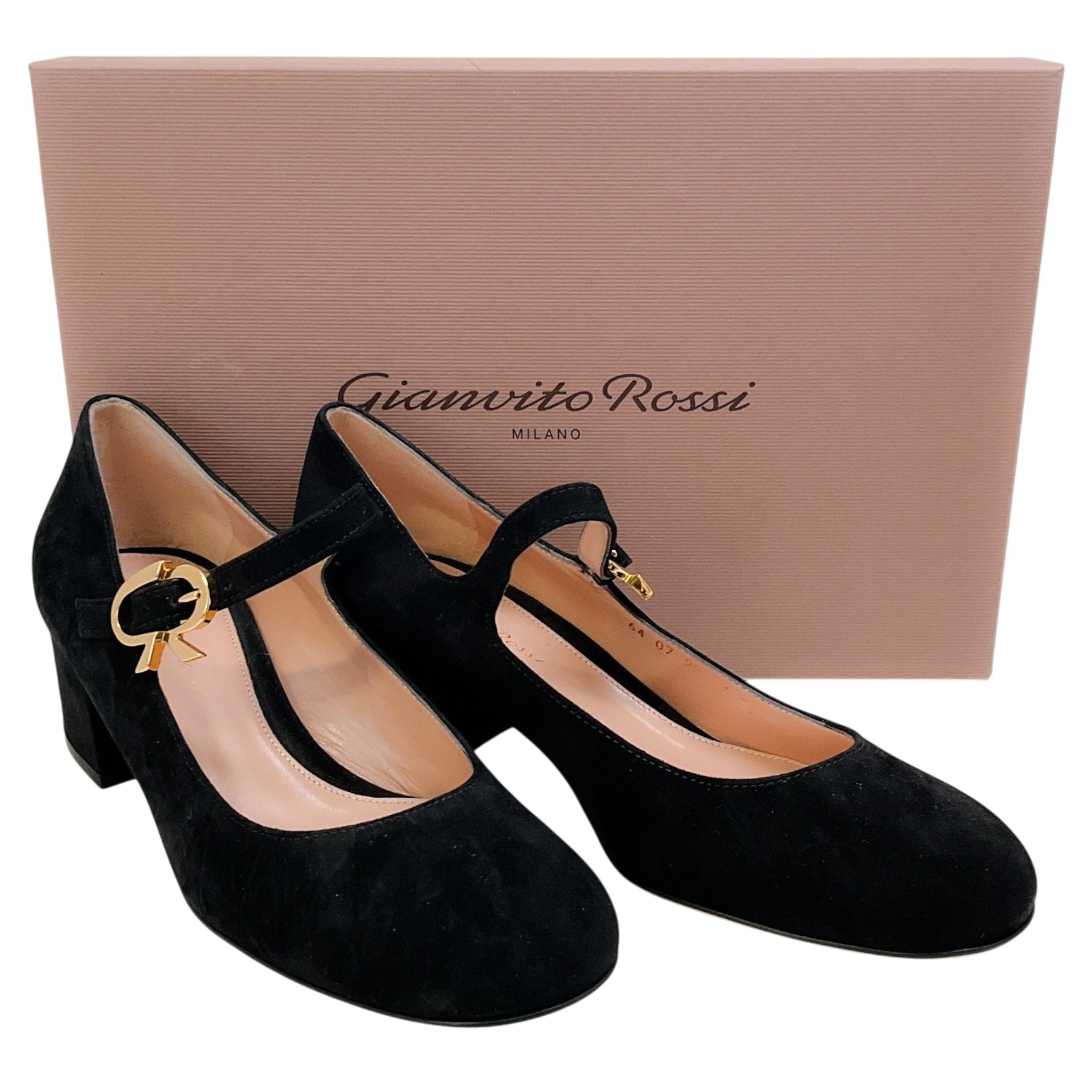 Gianvito Rossi Black Suede Mary Ribbon Pumps