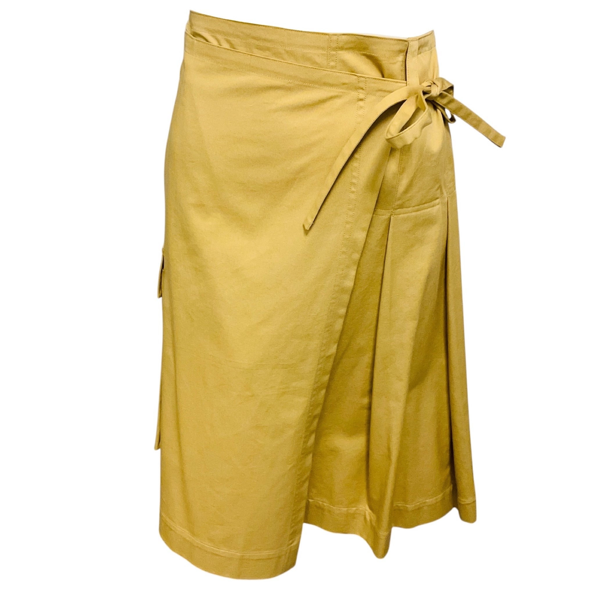 Dries Van Noten Beige Wrap Cargo Midi Skirt