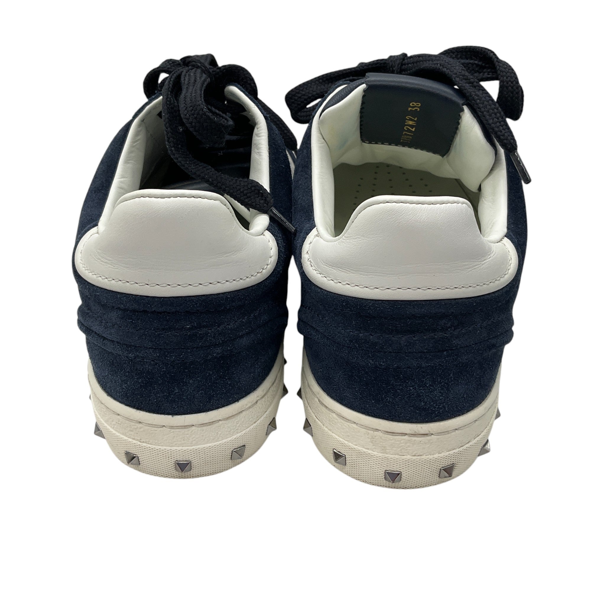 Valentino Navy Blue / White Suede Fly Crew Sneakers