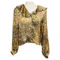 Load image into Gallery viewer, Etro Beige Multi Paisley and Leopard Print Ruffled Collar Moro Silk Shirt
