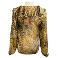 Load image into Gallery viewer, Etro Beige Multi Paisley and Leopard Print Ruffled Collar Moro Silk Shirt
