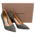 Load image into Gallery viewer, Gianvito Rossi Grey Suede Ellipsis 85 Pumps
