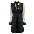 Load image into Gallery viewer, No. 21 Black Satin V-Neck Dress with Mesh Sleeves
