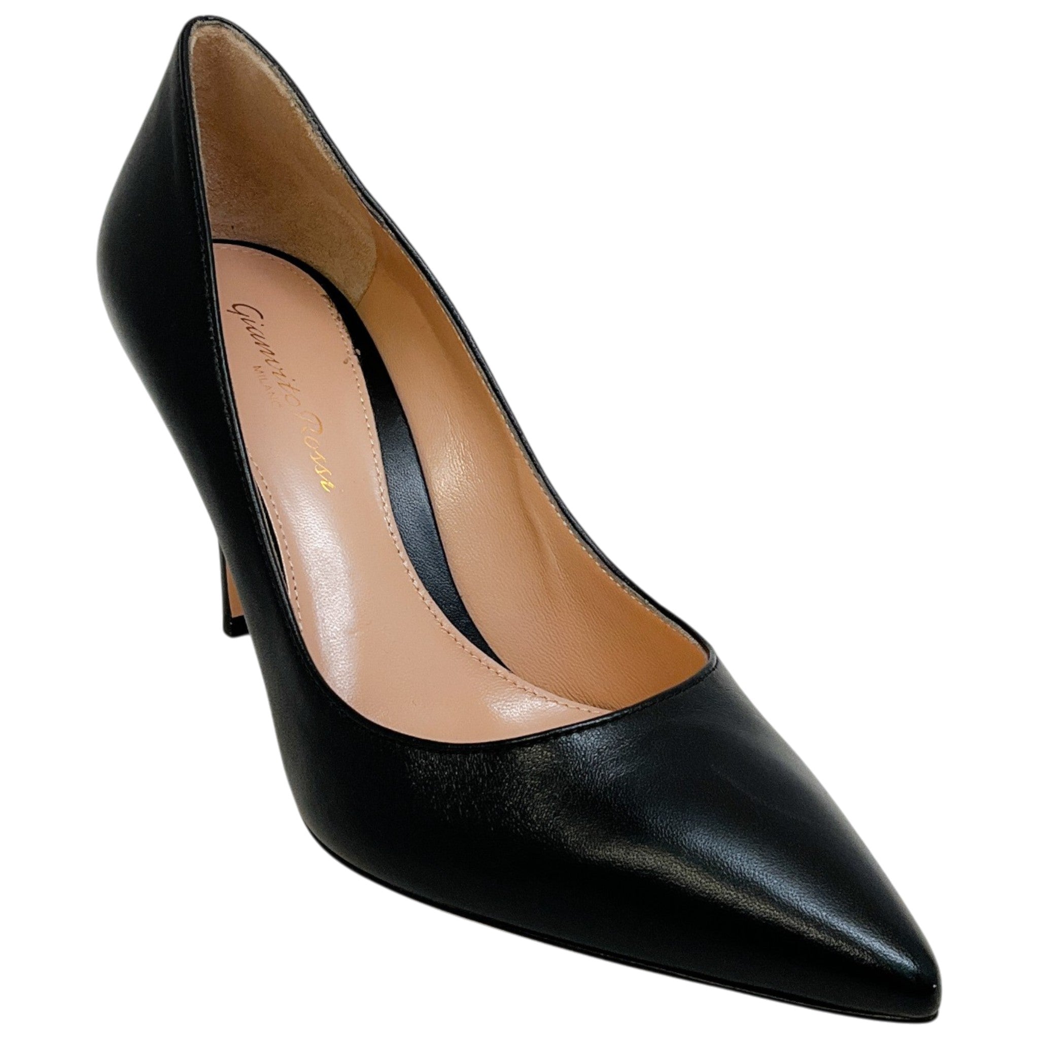 Gianvito Rossi Black Leather Gianvito 85 Pumps
