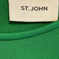 Load image into Gallery viewer, St. John Emerald Green Long Sleeved Crepe Dress with Satin Cuffs
