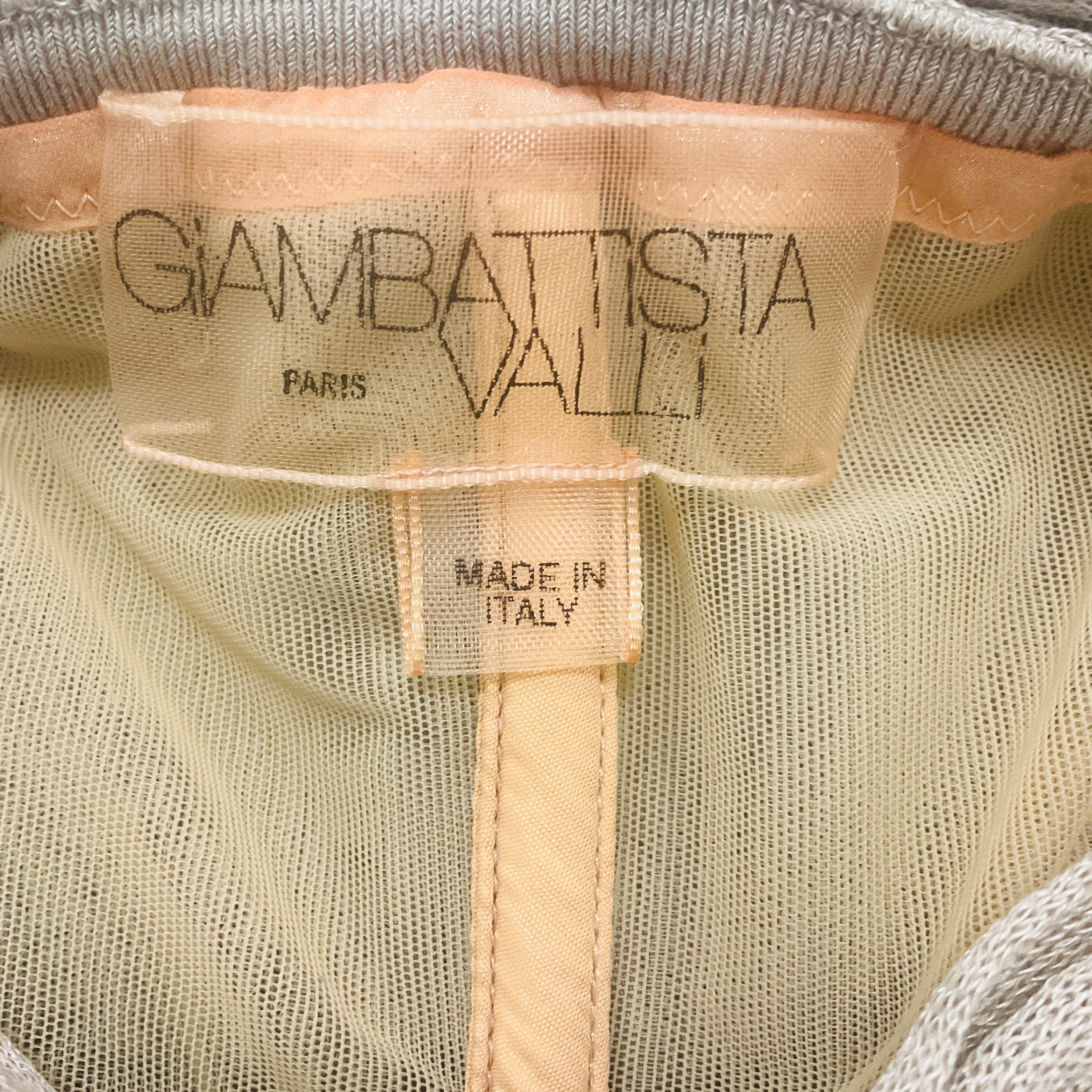 Giambattista Valli Taupe Short Sleeved Cotton and Silk Knit Dress