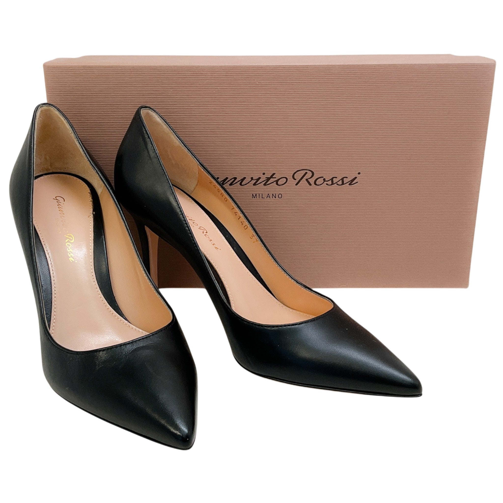 Gianvito Rossi Black Leather Gianvito 85 Pumps