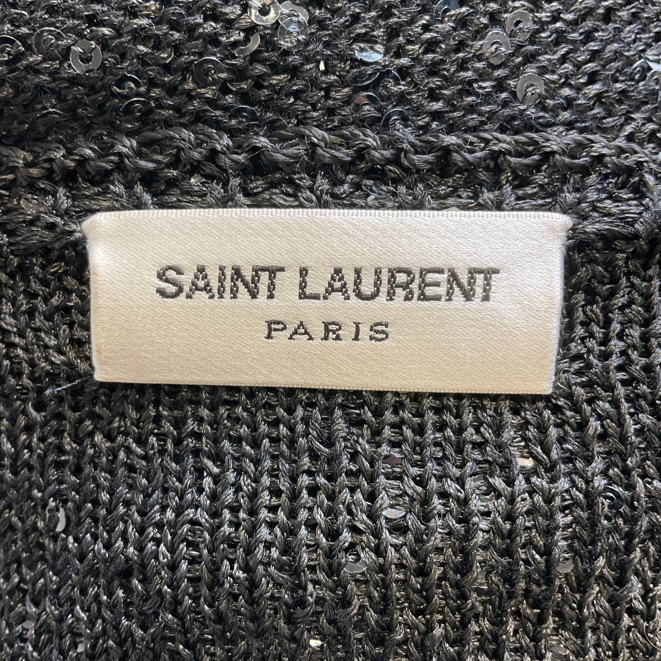 Saint Laurent Black 2019 Sequined Knit Tunic Caftan