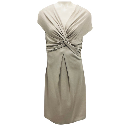Giambattista Valli Taupe Short Sleeved Cotton and Silk Knit Dress