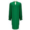 Load image into Gallery viewer, St. John Emerald Green Long Sleeved Crepe Dress with Satin Cuffs

