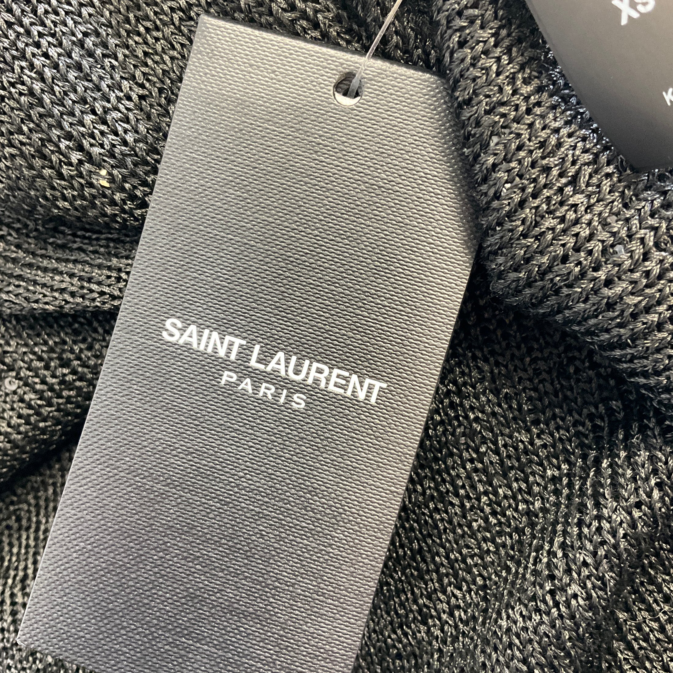 Saint Laurent Black 2019 Sequined Knit Tunic Caftan