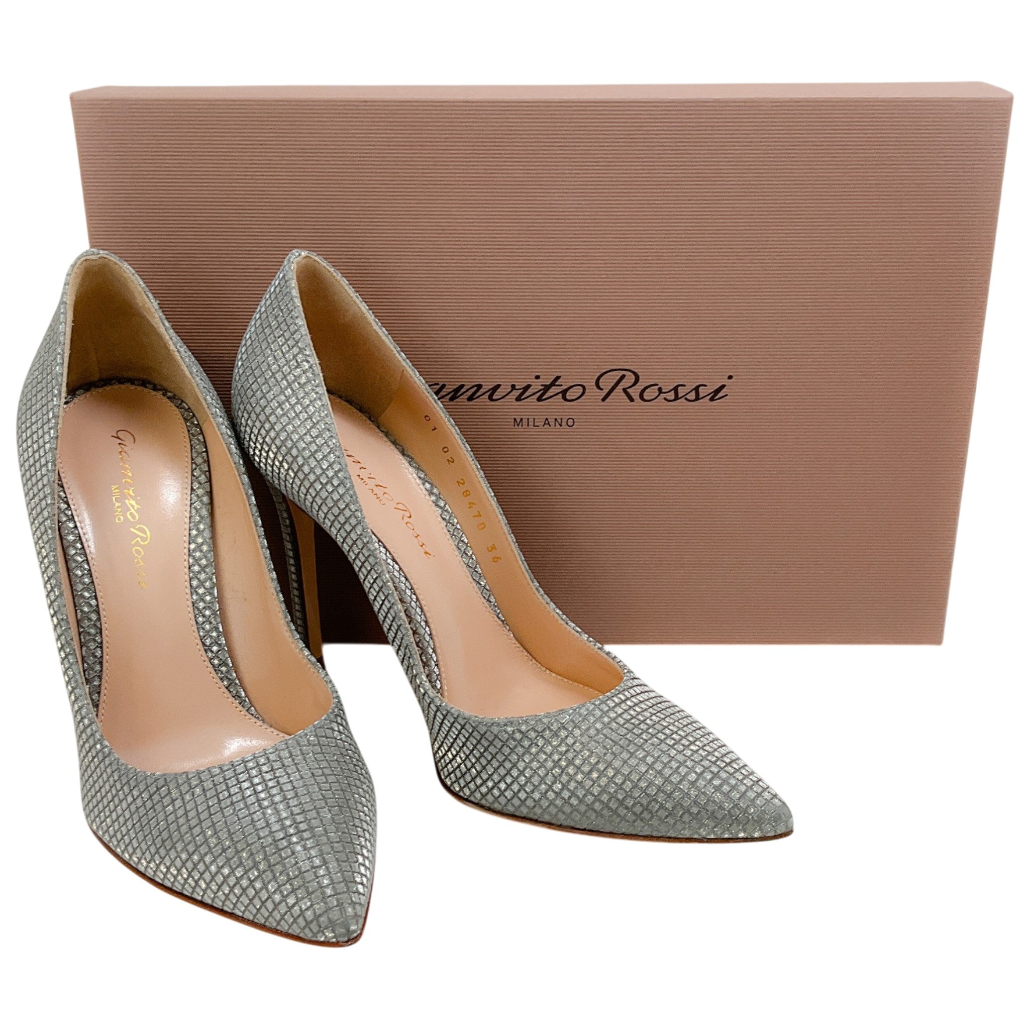 Gianvito Rossi Silver Mosiac Gianvito 105 Pumps