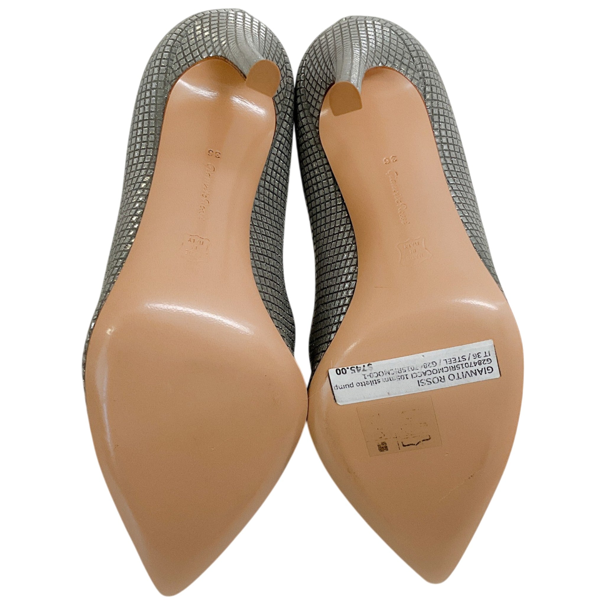 Gianvito Rossi Silver Mosiac Gianvito 105 Pumps