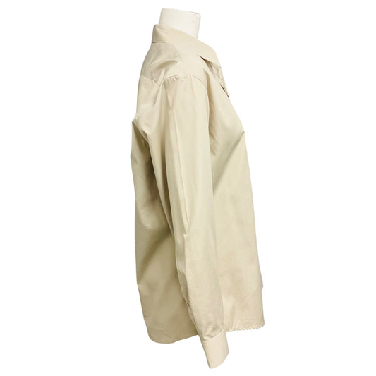 Dries van Noten Beige Long Sleeved Button Down Cotton Shirt