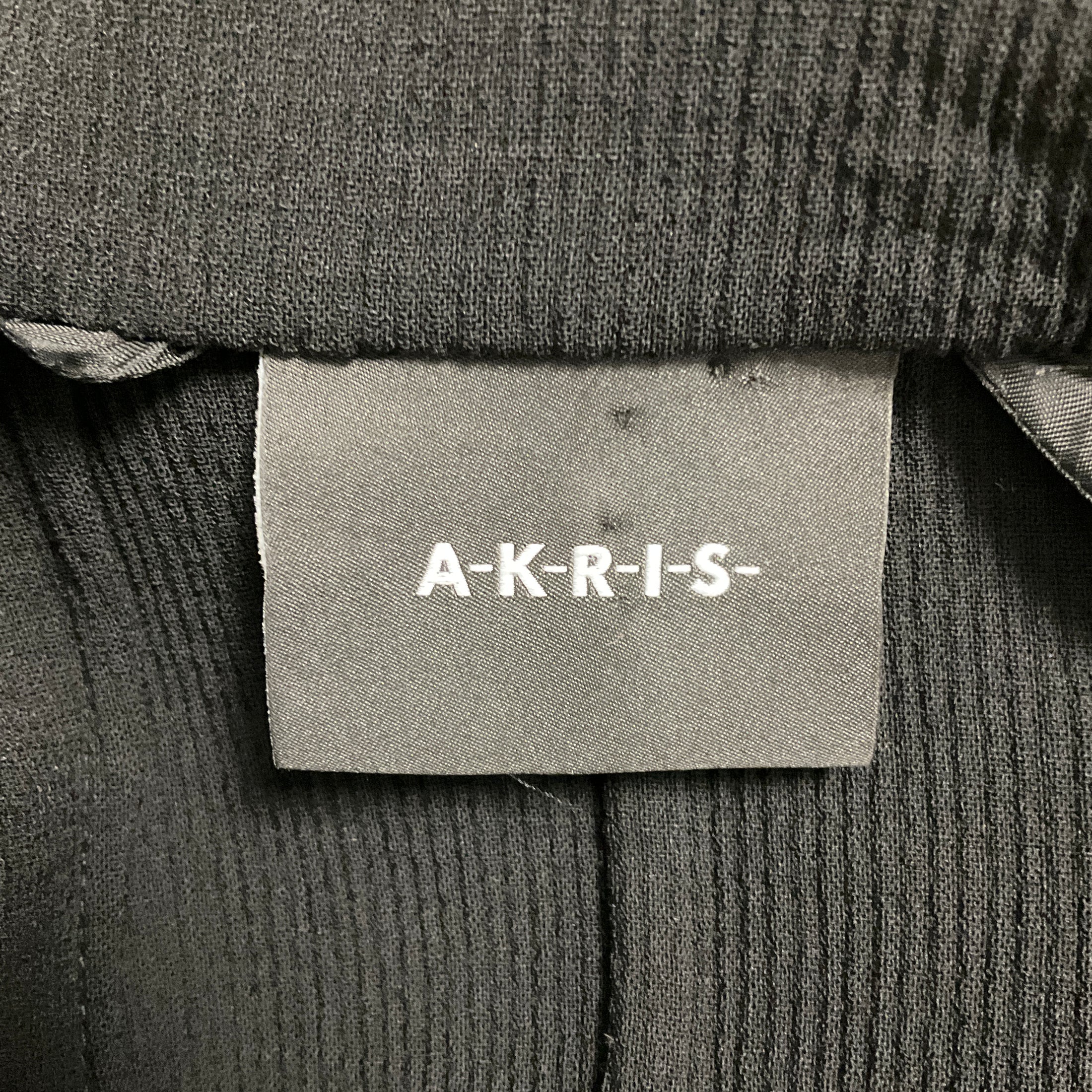 Akris Black Textured Wool Stretch Crop Octopus Jacket