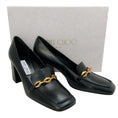 Load image into Gallery viewer, Jimmy Choo Black Leather Diamond Tilda Loafer Pumps
