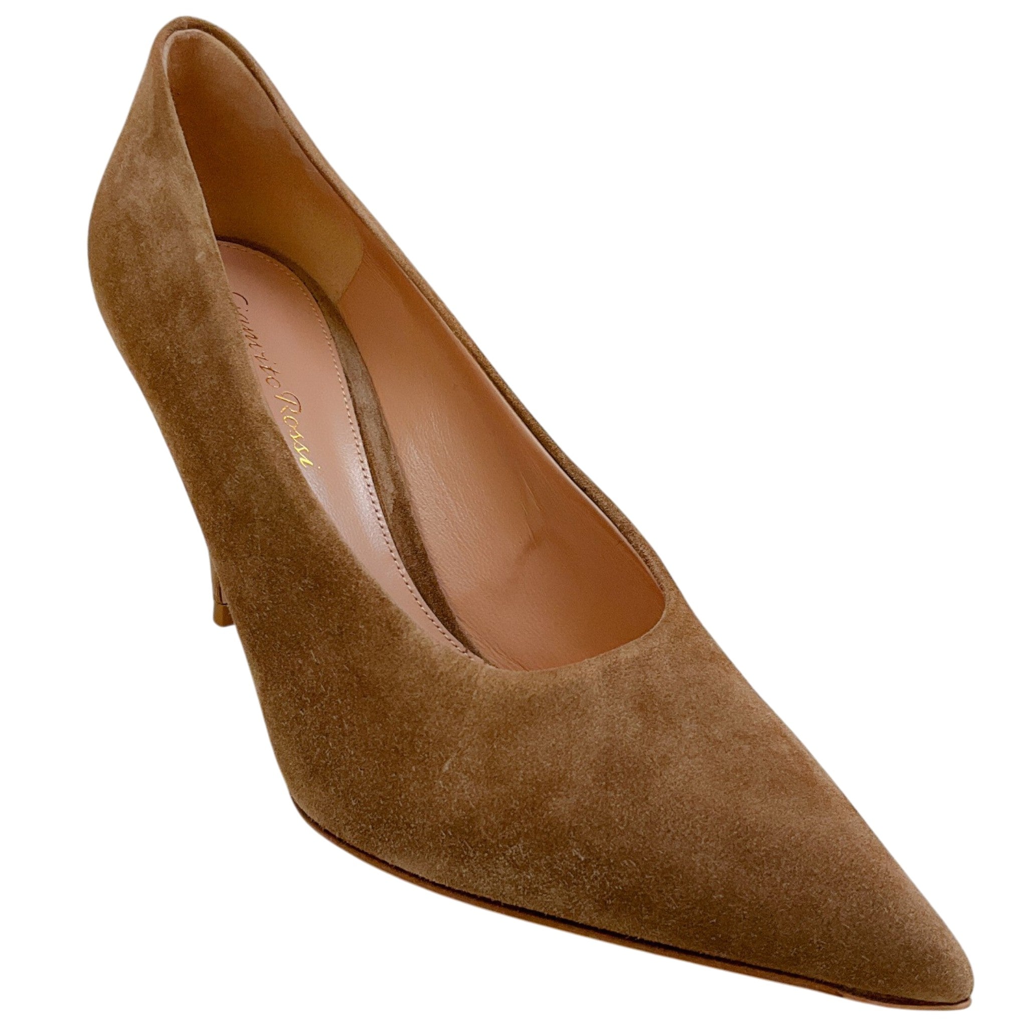 Gianvito Rossi Camel Suede Robbie Pumps
