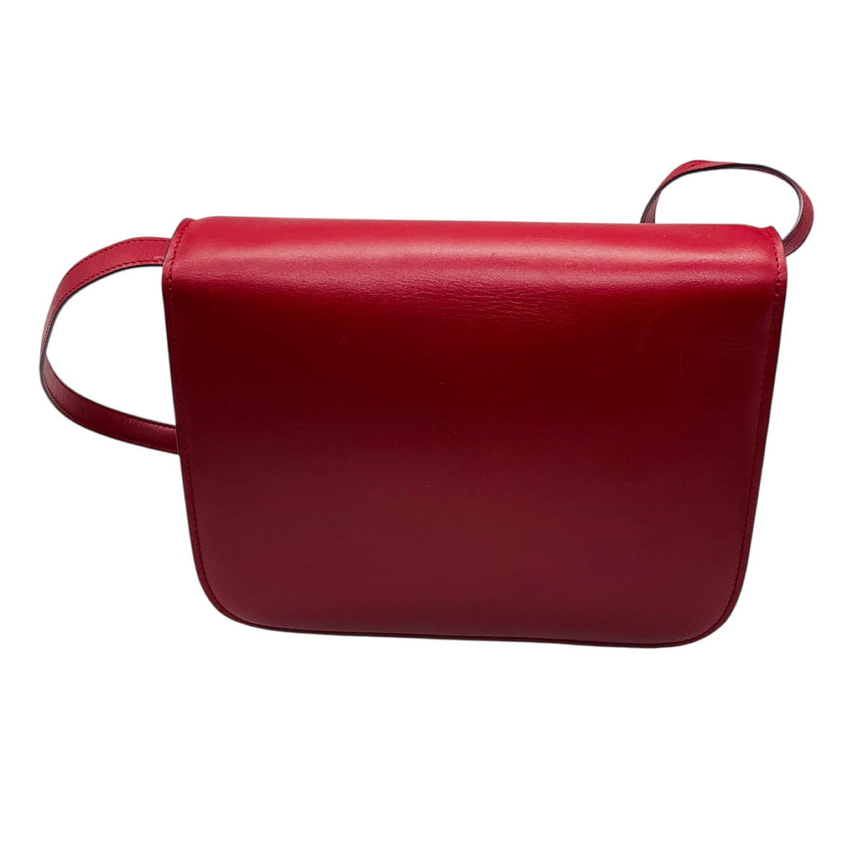 Celine Red Classic Box Calfskin Leather Shoulder Bag
