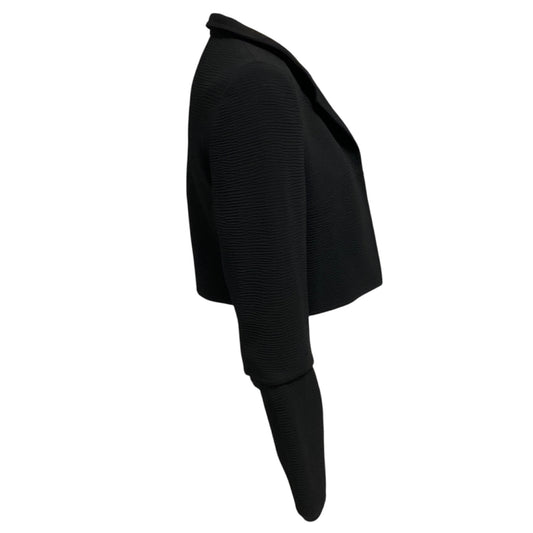 Akris Black Textured Wool Stretch Crop Octopus Jacket