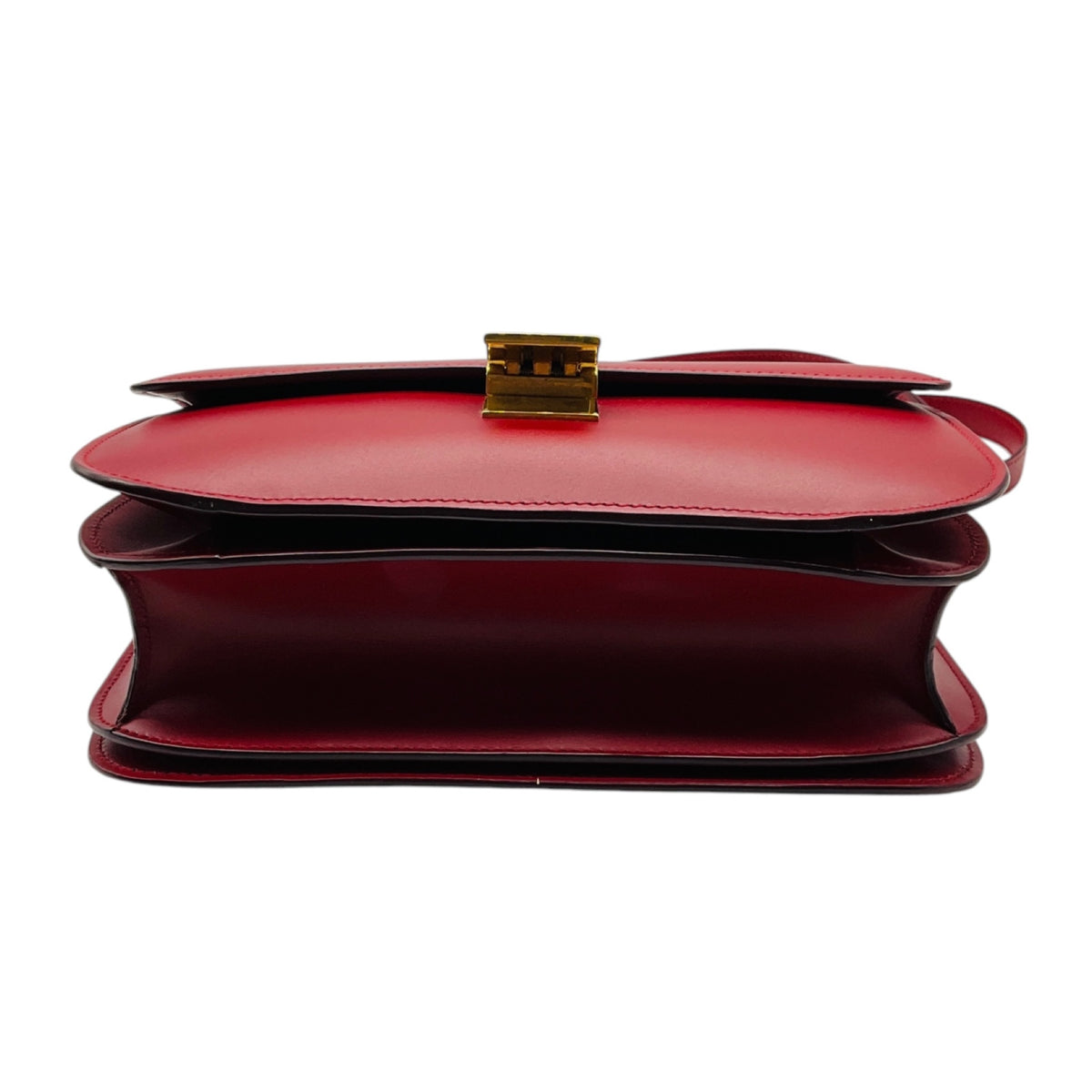 Celine Red Classic Box Calfskin Leather Shoulder Bag