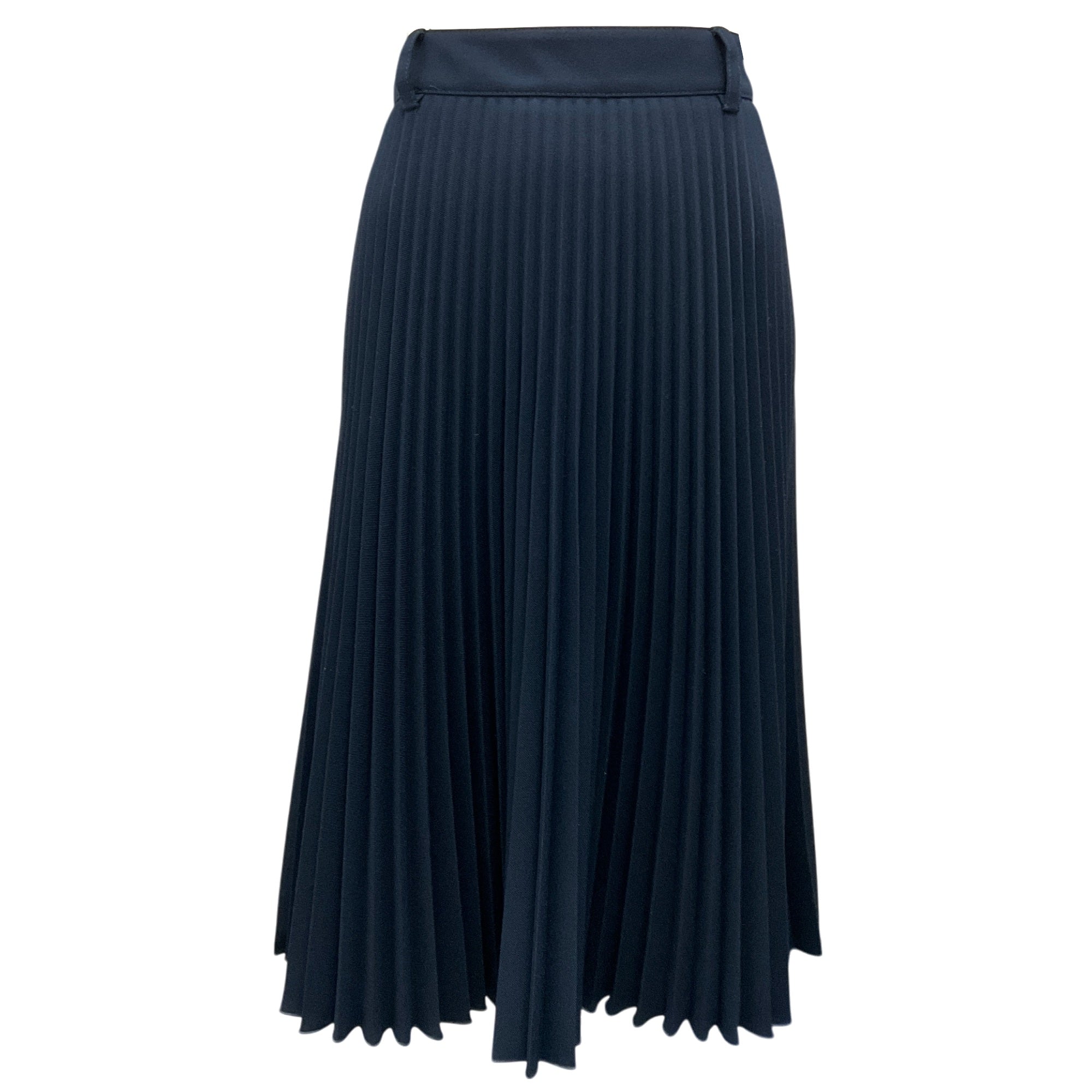 Prada Navy Blue 2017 Pleated Midi Skirt