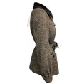 Load image into Gallery viewer, Blaze Milano Brown Sarissa Belted Velvet Trimmed Tweed Paint Jacket
