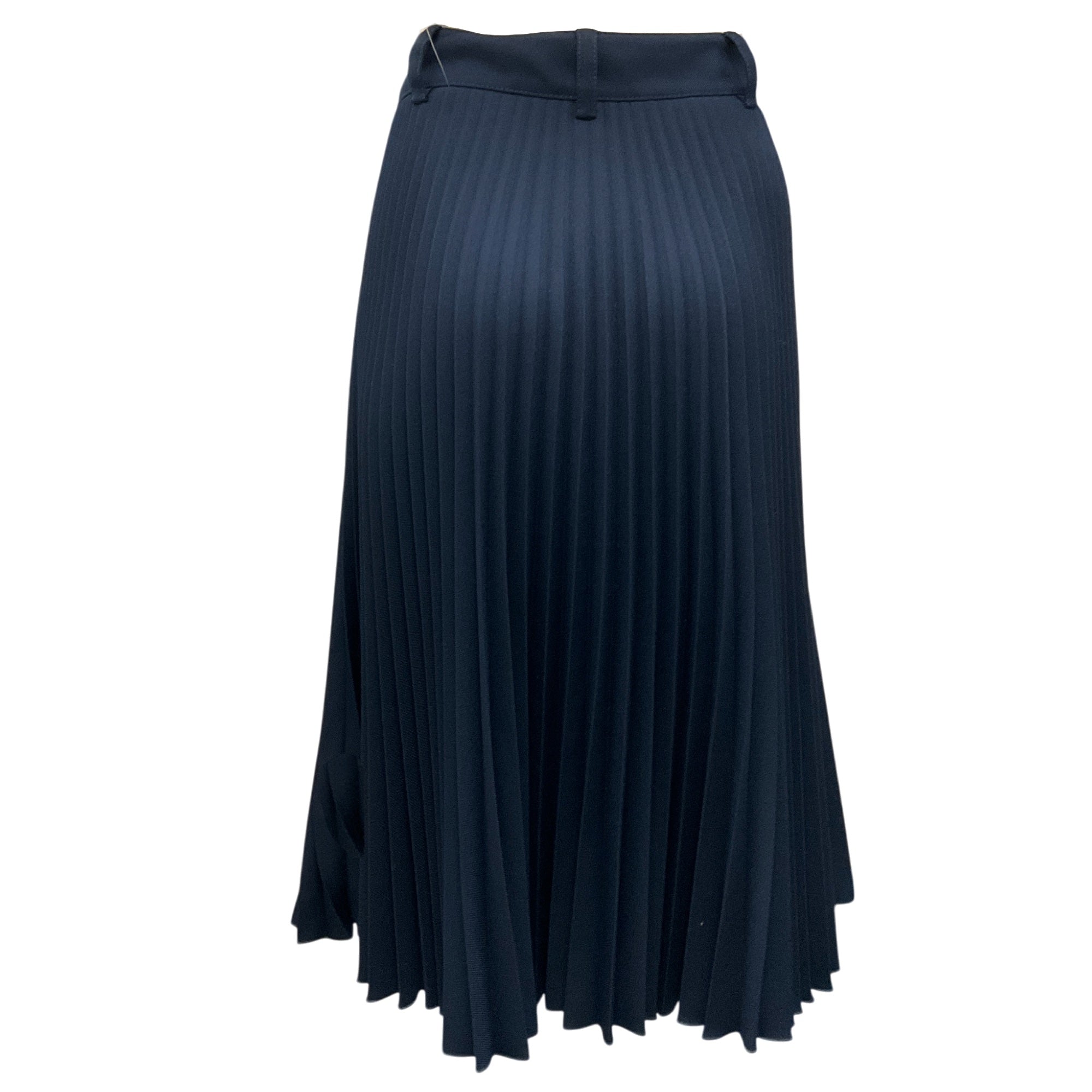 Prada Navy Blue 2017 Pleated Midi Skirt