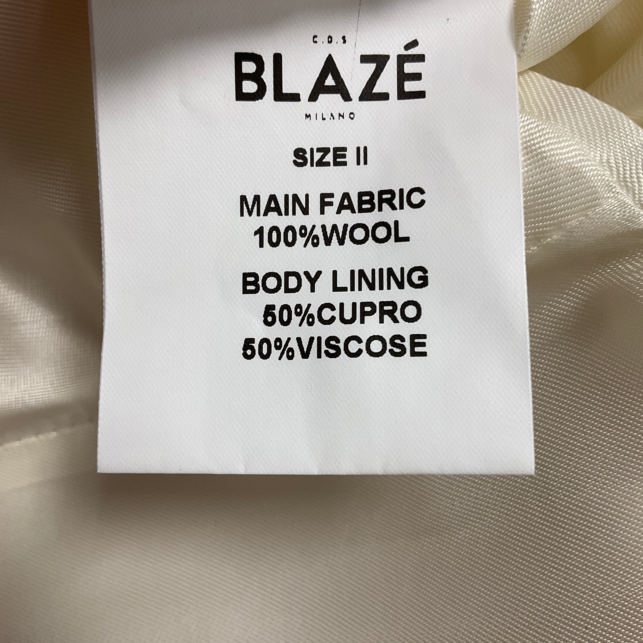 Blaze Milano Ivory One Button Wool Blazer