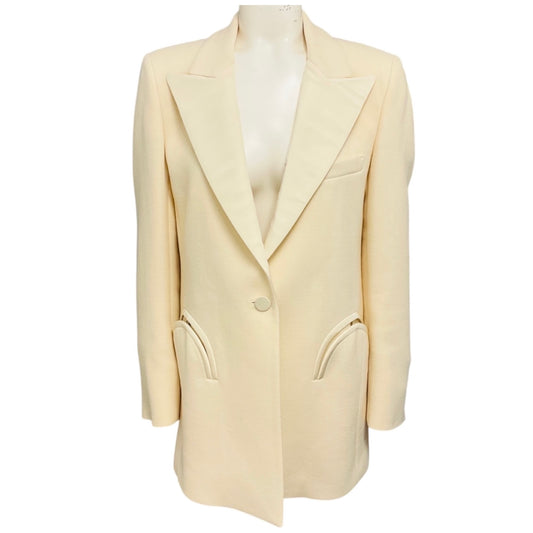 Blaze Milano Ivory One Button Wool Blazer
