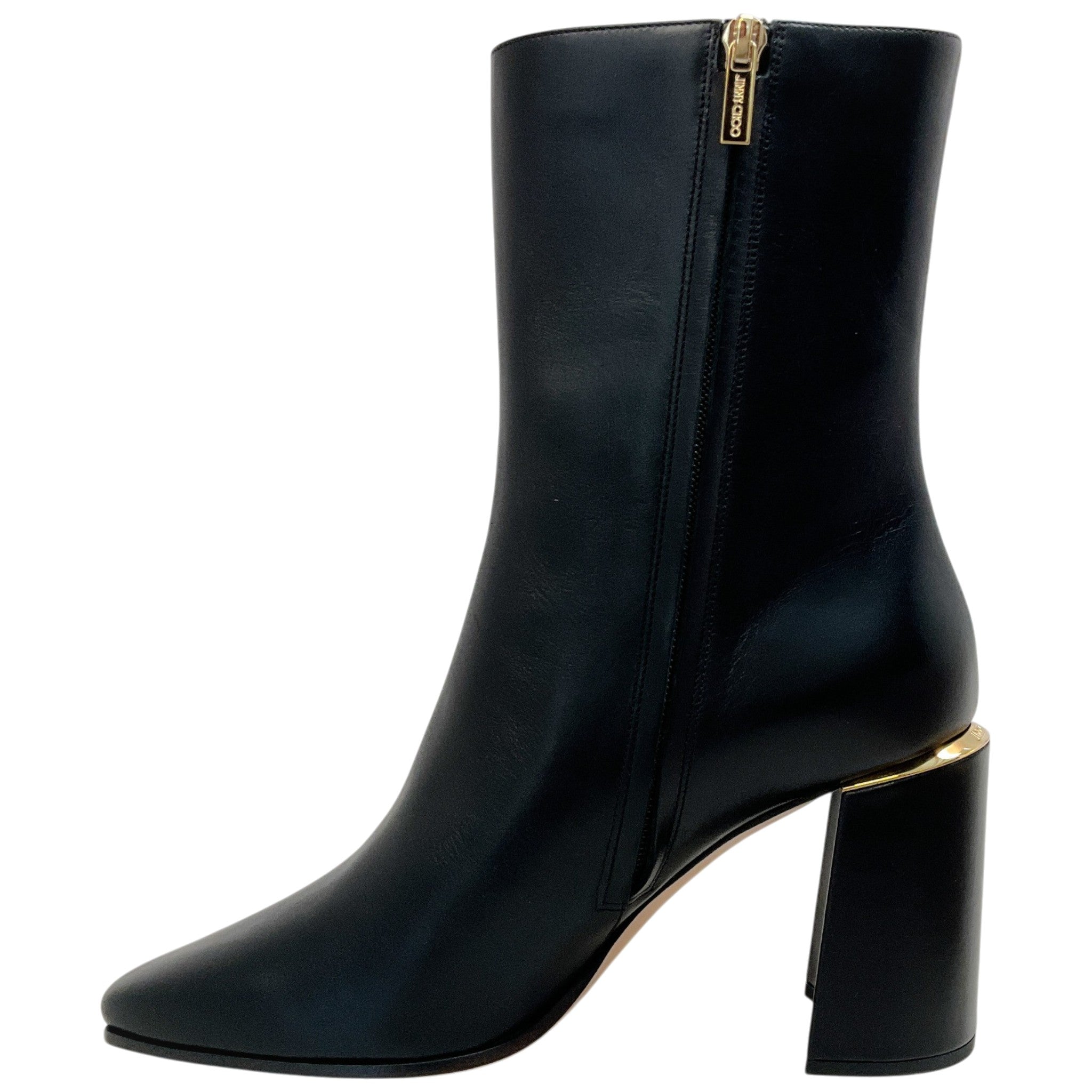 Jimmy Choo Black Leather Loren AB 85 Ankle Boots
