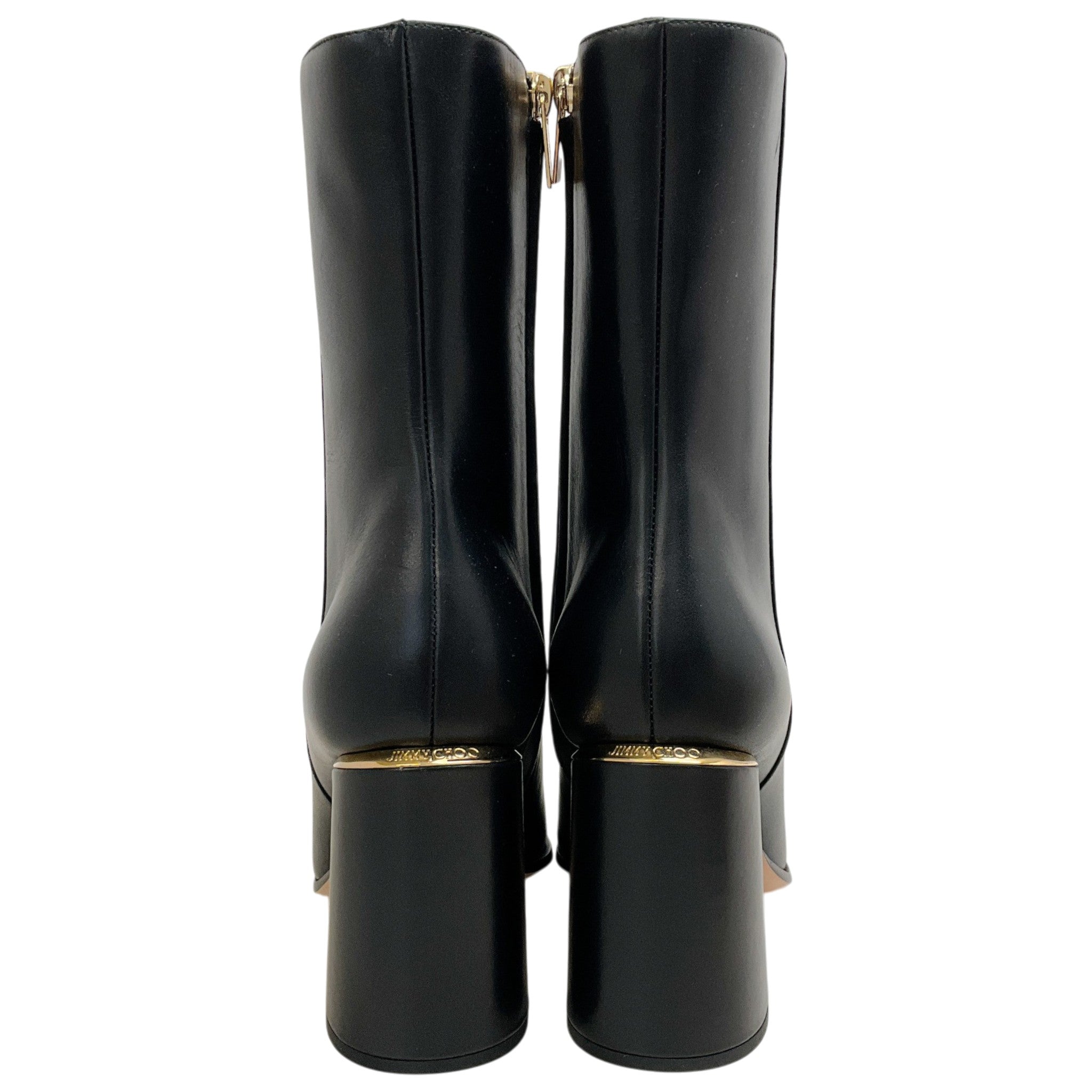 Jimmy Choo Black Leather Loren AB 85 Ankle Boots