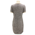 Load image into Gallery viewer, Amina Rubinacci Beige / Navy Blue Sequined Short Sleeved Wool Knit Dress
