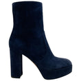 Load image into Gallery viewer, Gianvito Rossi Blue Denim Suede Portree Platform Booties
