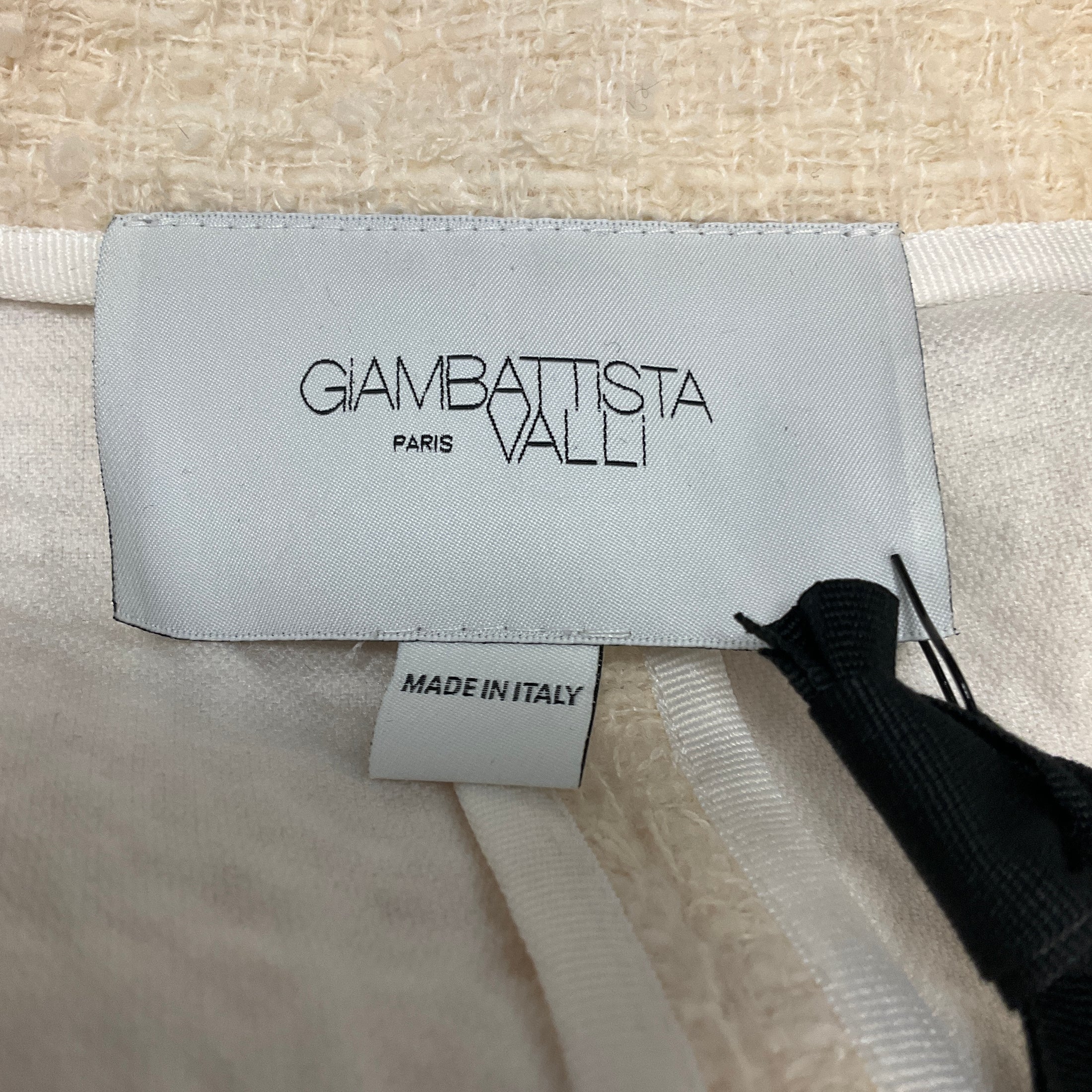 Giambattista Valli Ivory Wool Boucle Tweed Jacket and Skirt Suit Set