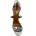 Load image into Gallery viewer, Aquazzura Silver Leather Tie Strap Sandals
